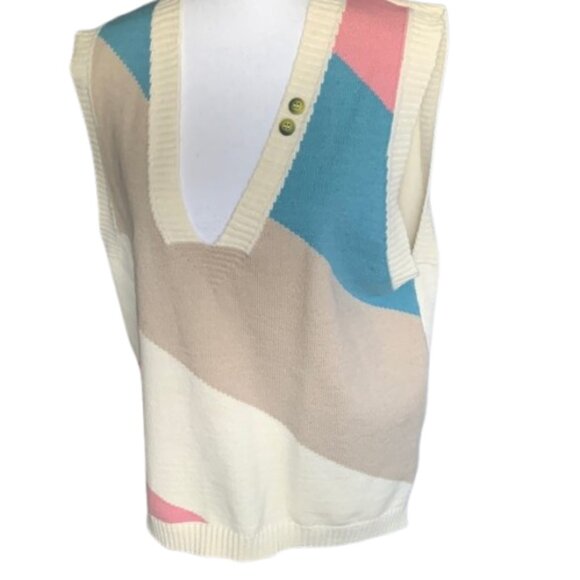 Colorblock Sleeveless Sweater  Vest - Picture 4 of 9